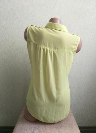 Рубашка безрукавка. туника. блуза. нежно-салатовая, лимонная, лайм.8 фото