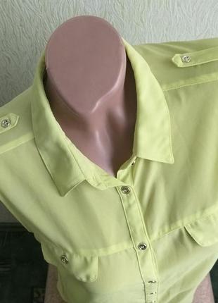 Рубашка безрукавка. туника. блуза. нежно-салатовая, лимонная, лайм.6 фото