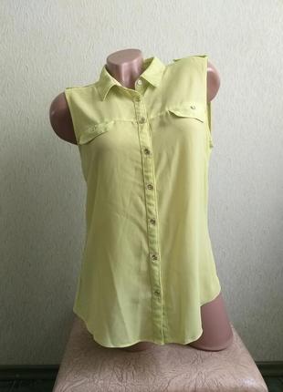 Рубашка безрукавка. туника. блуза. нежно-салатовая, лимонная, лайм.7 фото