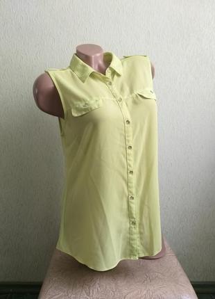 Рубашка безрукавка. туника. блуза. нежно-салатовая, лимонная, лайм.2 фото