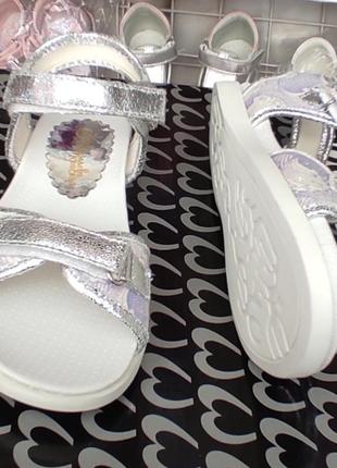 Босоножки сандалии для девочки спортивные на липучках  сиреневые, серебро распродажа3 фото
