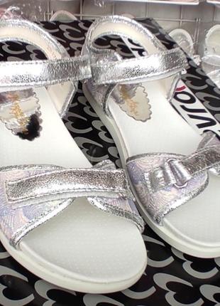 Босоножки сандалии для девочки спортивные на липучках  сиреневые, серебро распродажа5 фото