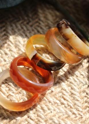 Колечки из агата, кольца из камней, каменные кольца 🧡5 фото
