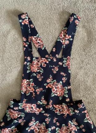 Платье мини сарафан комбинезон в цветочный принт2 фото