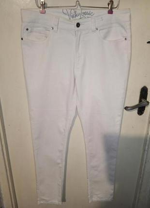 Стрейч,білі,літні,звужені джинси з кишенями,великого розміру,kappahi