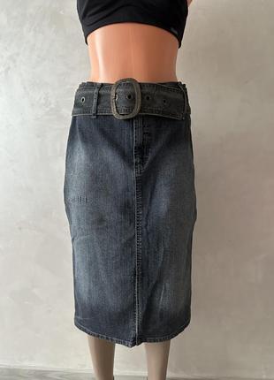 Спідниця міді по фігурі джинсова/2 фото