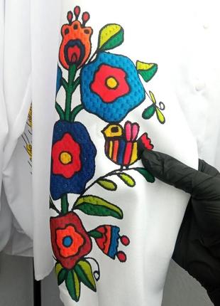 Роскошная рубашка-вышиванка с принтом🕊5 фото