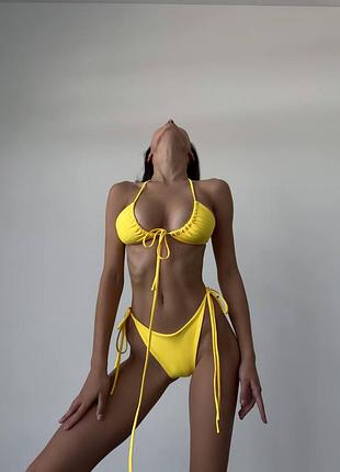 Купальник біфлекс шторки бікіні високі на довгих зав'язках