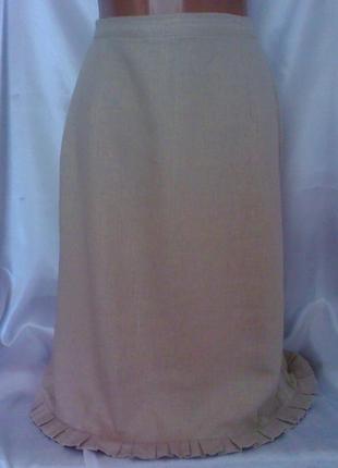 Женственная легкая льняная юбка1 фото