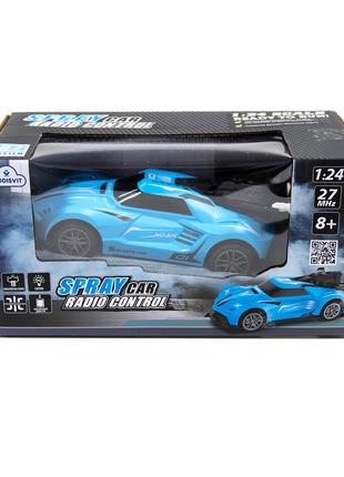 Автомобіль spray car на р/к sport блакитний 1:24 світло вихлопна пара tzp175