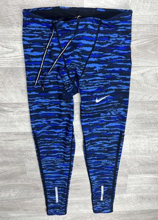 Nike running dri-fit штаны лосины s размер спортивные синие оригинал2 фото