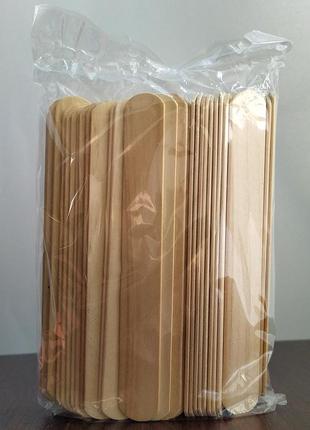 Шпатели широкие деревянные 100 штук (в упаковке) для депиляции шугаринга2 фото
