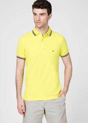 Поло\футболка tommy hilfiger tipped slim fit polo