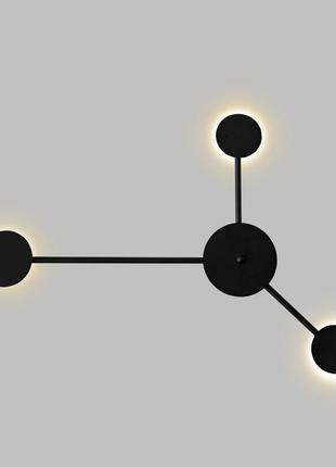 Світильник настінний msk electric disk на три лампи g4 чорний nl 7250-3 bk