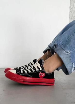 Кеды низкие черные converse x comme des garcons play2 фото