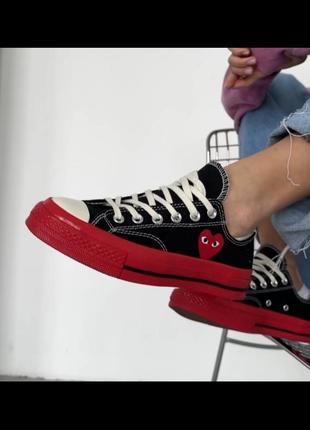 Кеды низкие черные converse x comme des garcons play1 фото