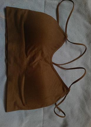 Черный топ лиф майка с чашечками