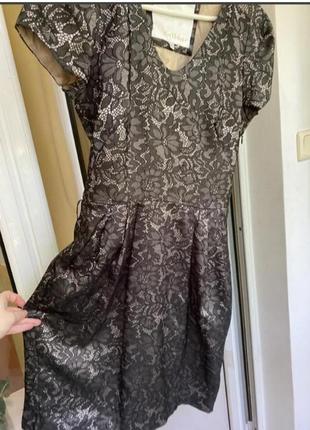 Плаття квіткове платье нарядное святкова сукня футляр з шовку1 фото