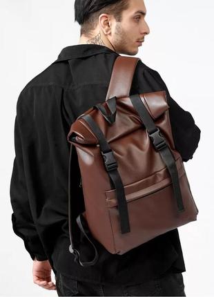 Рюкзак ролл sambag унисекс rolltop milton шоколаден3 фото