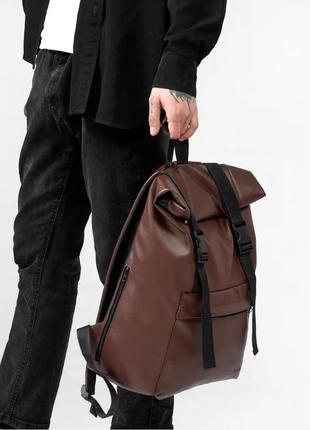 Рюкзак ролл sambag унисекс rolltop milton шоколаден5 фото