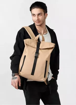 Чоловічий рюкзак sambag rolltop one бежевий4 фото