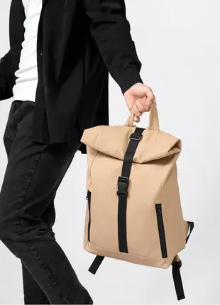 Чоловічий рюкзак sambag rolltop one бежевий5 фото