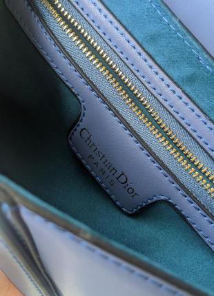 ❗️❗️❗️женская кожаная сумка седло в стиле christian dior blue р. 25/20/7 см7 фото