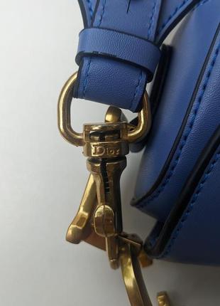 ❗️❗️❗️женская кожаная сумка седло в стиле christian dior blue р. 25/20/7 см5 фото