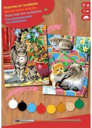 Картина по номерам sequin art painting by numbers junior-pairs cats (sa0213)