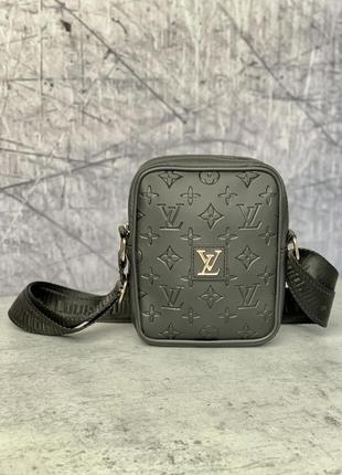 Месенджер шкіряний louis vuitton чорний