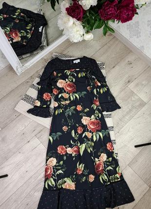 Брендовое нежное платье в цветы nine🌷1 фото