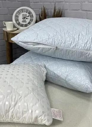 Подушка для сну 70*70 еко-холлофайбер ода євро розмір , антиалергенна, зі знімним бавовняним чохлом