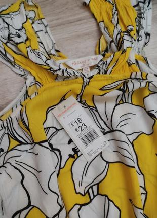 Новый с биркой натуральный вискозный сарафан платье с цветочным принтом8 фото