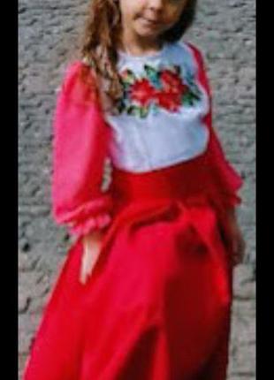 Ексклюзивна сукня плаття вишиванка ручна робота бісер для дівчинки 5-9р5 фото