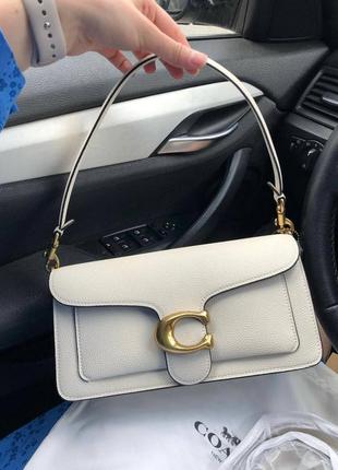 Сумка біла coach tabby shoulder bag 26 chalk.