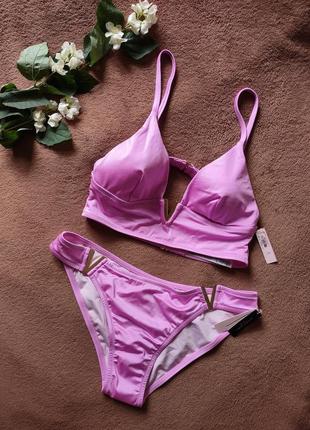 Купальник женский розовый раздельный бренд victoria's secret l,g