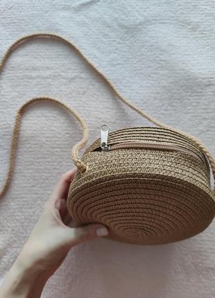 Сумка сумочка плетеная летняя весенняя бежевая стильная модная новая7 фото