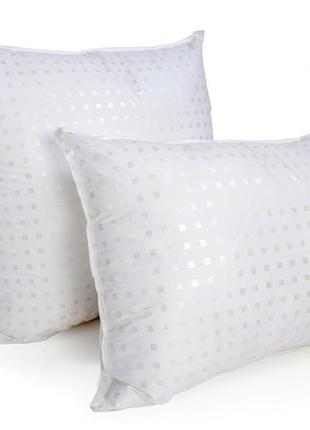 Подушка для сну еко-пух ода євро розмір 50х70 см антиалергенна, зі знімним бавовняним чохлом2 фото