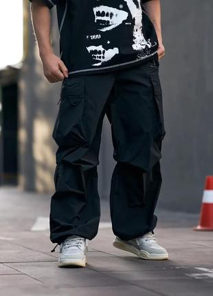Брюки карго оверсайз ogonpushka groove черные