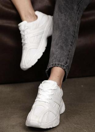 Кросівки на платформі літні легкі білі чорні текстиль + еко шкіра4 фото