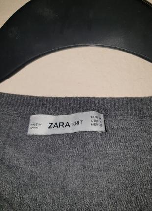 Серый женский свечер zara с рюшами3 фото