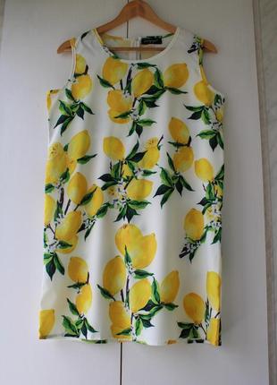 Лёгкое платье-мини с принтом "лимоны"1 фото