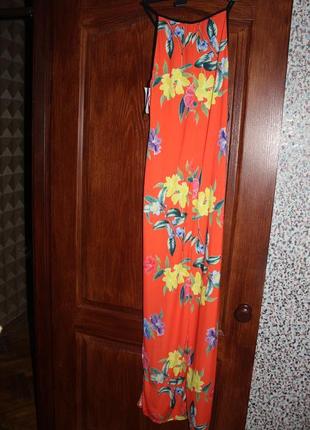 Платье в пол длинное макси в цветы тренд мода с разрезами qed london2 фото