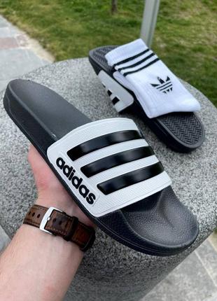 Мужские шлёпанцы тапки адидас adidas + носки в подарок