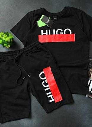 Летящий дерзкий спортивный костюм hugo boss черный летний костюм hugo boss