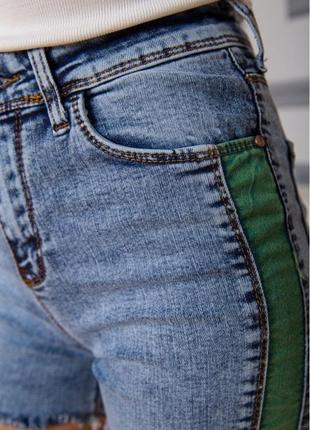 Приталенные джинсовые шорты синего цвета туречки5 фото