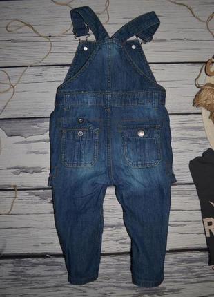 9 - 12 місяців 80 см обладнаний джинсовий комбінезон стильним діткам мазекеа mothercare9 фото