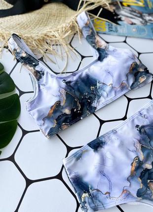 Купальник принт мрамор два цвета8 фото