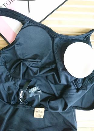 Черный слитный купальник с открытой спинкой и высокими вырезами оригинал pink victorias secret3 фото