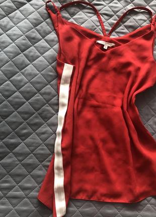 Блуза шифоновая красная2 фото